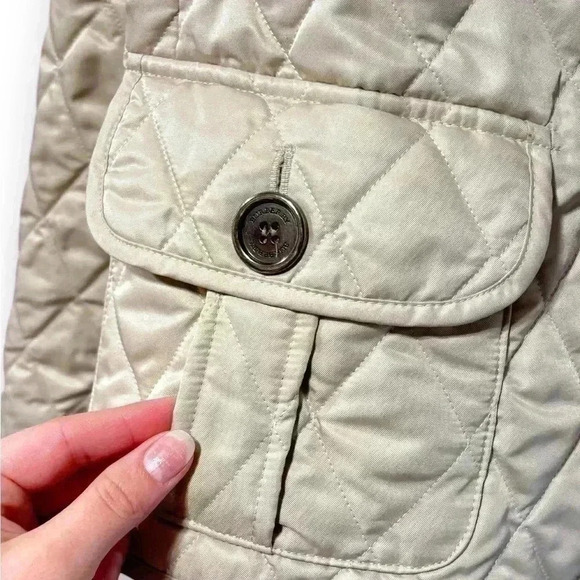 Burberry Nova Check Diamond Quilted Beige Barn Button Jacket Coat Size XL - Picture 10 of 14